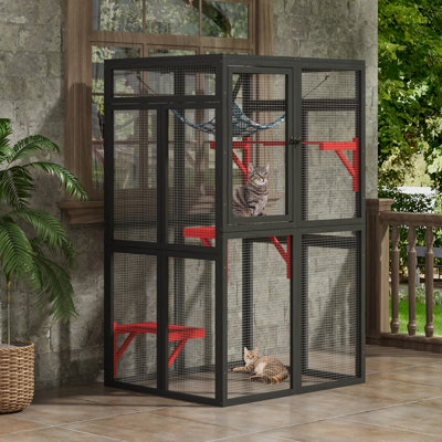 Tucker Murphy Pet Catio Outdoor Cat Enclosure Outdoor Cat House Window Access Wayfair